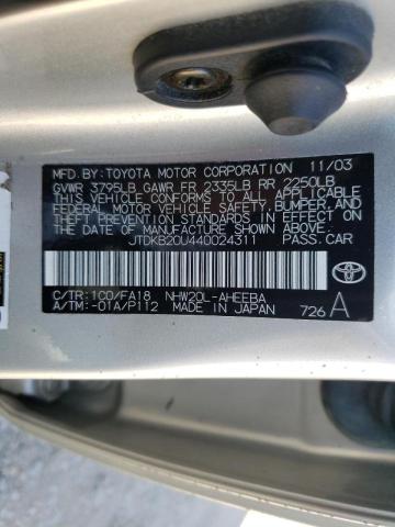 Photo 10 from auction – 2004 TOYOTA PRIUS with VIN JTDKB20U440024311