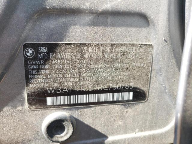 Foto 10 de la subasta – 2011 BMW 528 I con VIN WBAFR1C59BC750783