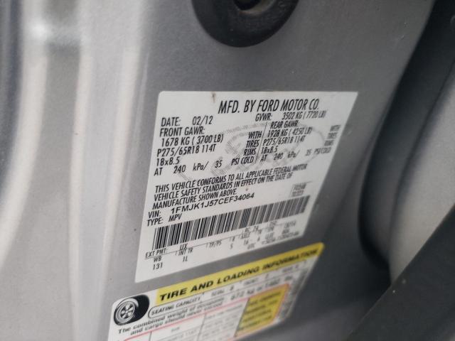 Photo 10 from auction – 2012 FORD EXPEDITION with VIN 1FMJK1J57CEF34064