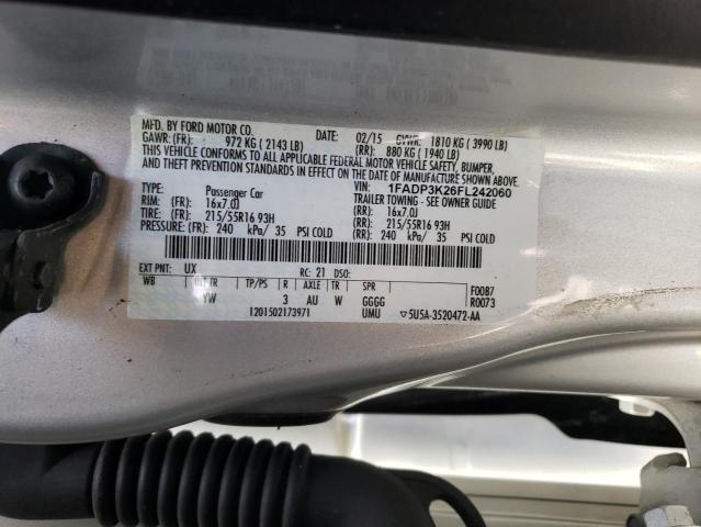 Photo 10 from auction – 2015 FORD FOCUS SE with VIN 1FADP3K26FL242060