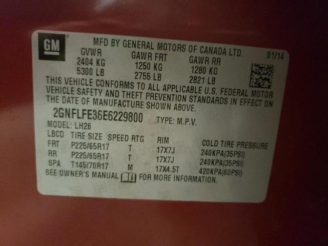 Photo 10 from auction – 2014 CHEVROLET EQUINOX LT with VIN 2GNFLFE36E6229800