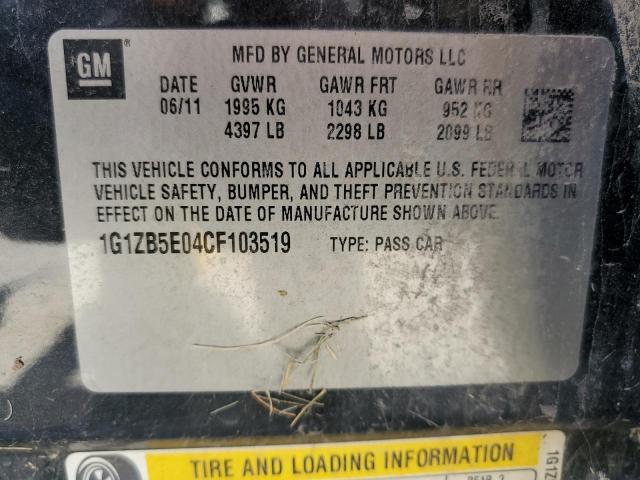 Photo 10 from auction – 2012 CHEVROLET MALIBU LS with VIN 1G1ZB5E04CF103519