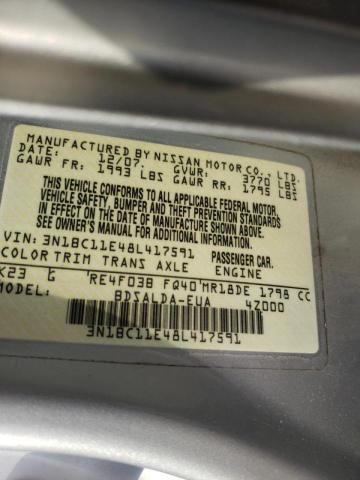 Photo 10 from auction – 2008 NISSAN VERSA S with VIN 3N1BC11E48L417591