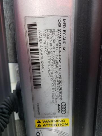 Photo 10 from auction – 2007 AUDI A4 2.0T CA with VIN WAUDF48H97K024407