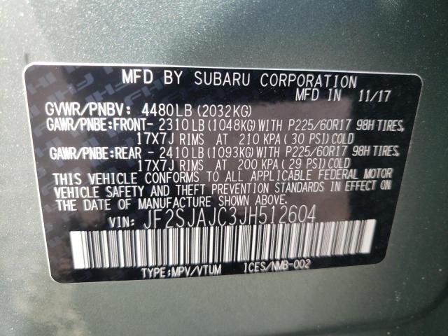 Photo 10 from auction – 2018 SUBARU FORESTER 2 with VIN JF2SJAJC3JH512604