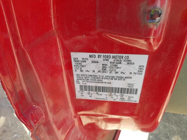 Photo 10 from auction – 2006 FORD F150 with VIN 1FTRX02W66KB15185