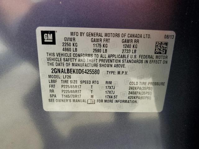 Photo 10 from auction – 2013 CHEVROLET EQUINOX LS with VIN 2GNALBEK0D6425580