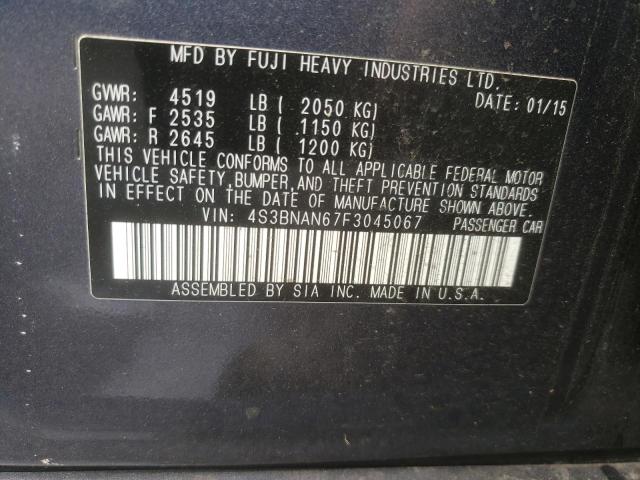 Photo 10 from auction – 2015 SUBARU LEGACY 2.5 with VIN 4S3BNAN67F3045067