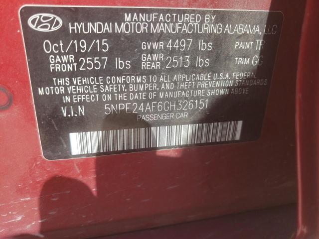 Photo 10 from auction – 2016 HYUNDAI SONATA SE with VIN 5NPE24AF6GH326151