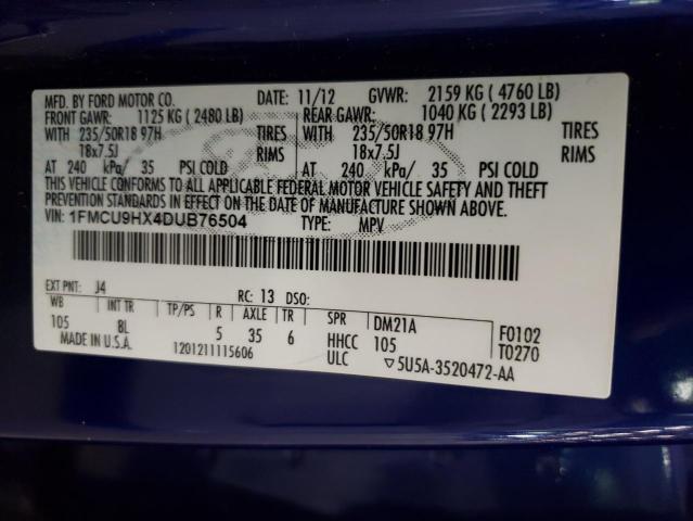 Photo 10 from auction – 2013 FORD ESCAPE SEL with VIN 1FMCU9HX4DUB76504