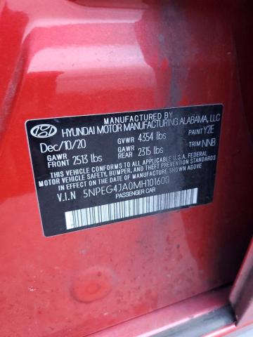 Photo 10 from auction – 2021 HYUNDAI SONATA SE with VIN 5NPEG4JA0MH101600