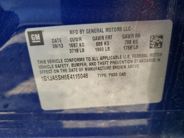 Photo 10 from auction – 2014 CHEVROLET SONIC LS with VIN 1G1JA5SH6E4115048