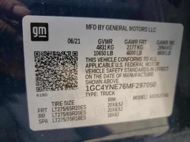 Photo 10 from auction – 2021 CHEVROLET SILVERADO with VIN 1GC4YNE76MF297050
