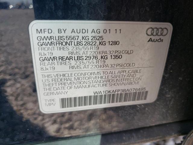 Photo 10 from auction – 2011 AUDI Q5 PREMIUM with VIN WA1DKAFP3BA076485