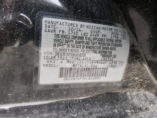 Photo 10 from auction – 2017 NISSAN VERSA S with VIN 3N1CN7AP3HL818200