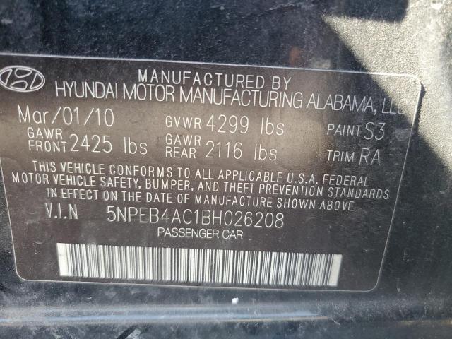 Photo 10 from auction – 2011 HYUNDAI SONATA GLS with VIN 5NPEB4AC1BH026208
