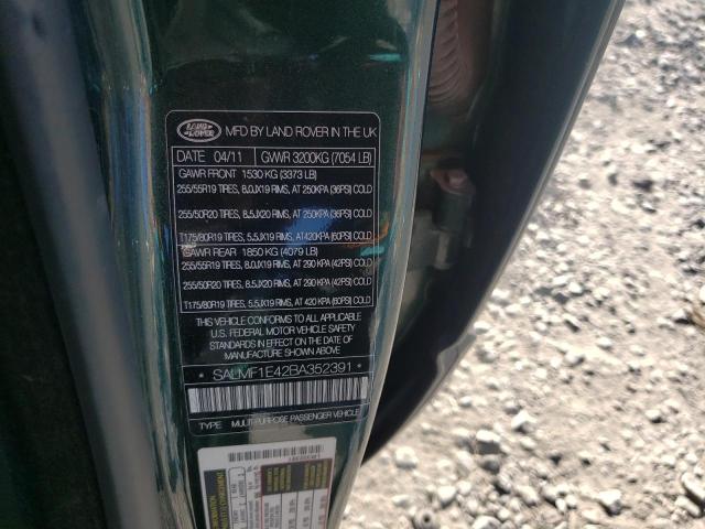 Photo 10 from auction – 2011 LAND ROVER RANGE ROVE with VIN SALMF1E42BA352391