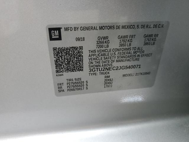 Photo 10 from auction – 2018 GMC SIERRA K15 with VIN 3GTU2NEC2JG540071