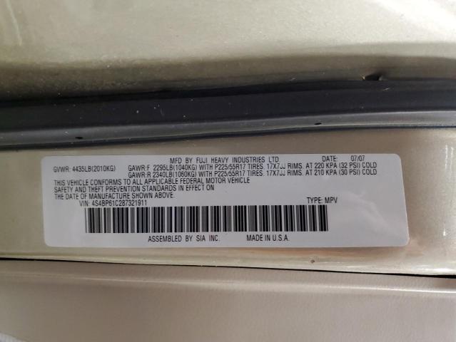 Photo 10 from auction – 2008 SUBARU OUTBACK 2. with VIN 4S4BP61C287321911