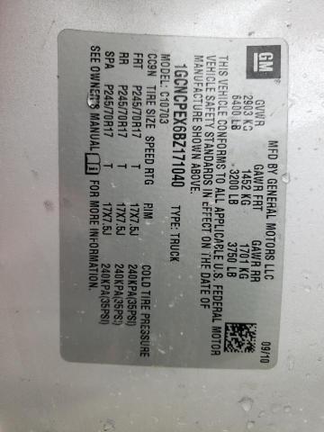 Photo 10 from auction – 2011 CHEVROLET SILVERADO with VIN 1GCNCPEX6BZ171040