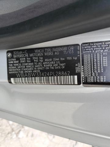 Photo 10 from auction – 2004 BMW 325 CI with VIN WBABW33424PL28862