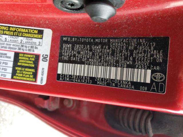 Photo 10 from auction – 2014 TOYOTA COROLLA L with VIN 2T1BURHE9EC071938