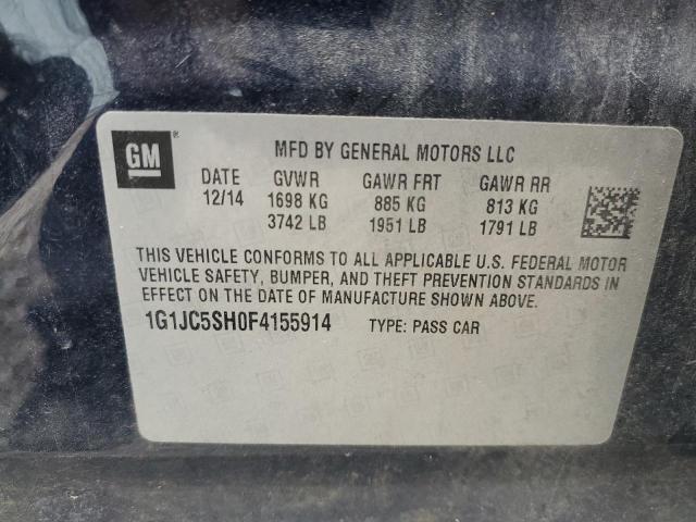 Photo 10 from auction – 2015 CHEVROLET SONIC LT with VIN 1G1JC5SH0F4155914