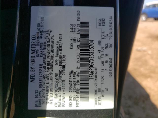 Photo 10 from auction – 2014 FORD FUSION S with VIN 1FA6P0G7XE5355704
