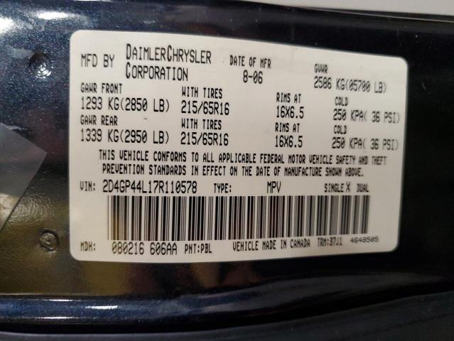 Photo 10 from auction – 2007 DODGE GRAND CARA with VIN 2D4GP44L17R110578