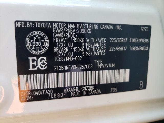 Photo 10 from auction – 2022 TOYOTA RAV4 LE with VIN 2T3B1RFV0NC257063