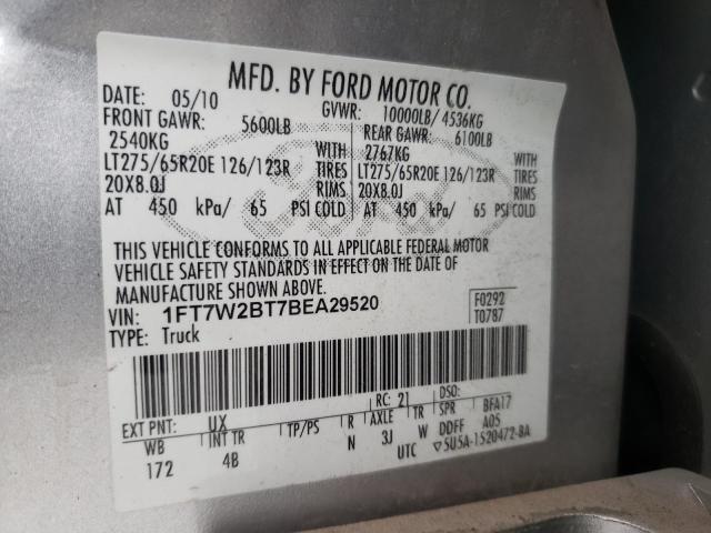 Photo 10 from auction – 2011 FORD F250 SUPER with VIN 1FT7W2BT7BEA29520