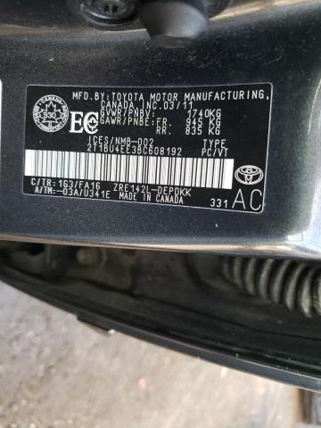 Photo 10 from auction – 2011 TOYOTA COROLLA BA with VIN 2T1BU4EE3BC608192