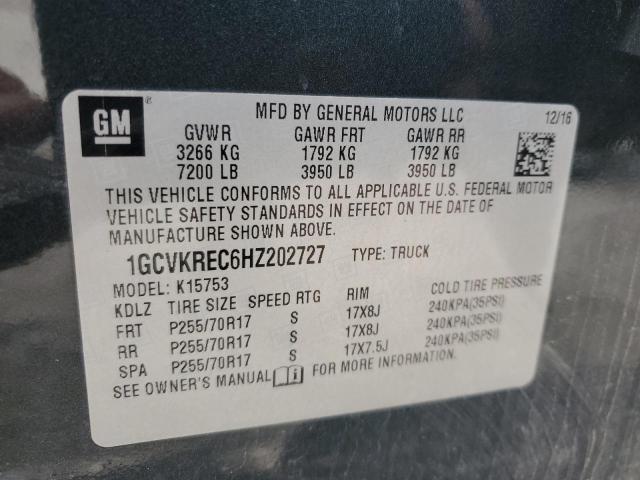 Photo 10 from auction – 2017 CHEVROLET SILVERADO with VIN 1GCVKREC6HZ202727