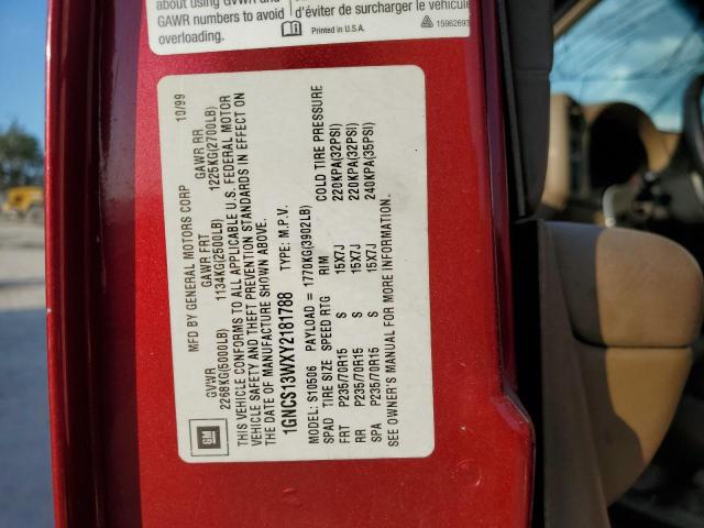 Photo 10 from auction – 2000 CHEVROLET BLAZER with VIN 1GNCS13WXY2181788