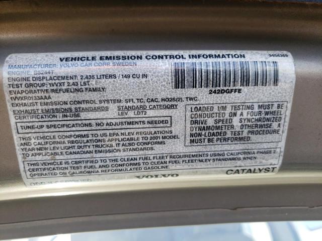 Photo 10 from auction – 2001 VOLVO V70 XC with VIN YV1SZ58D811023048
