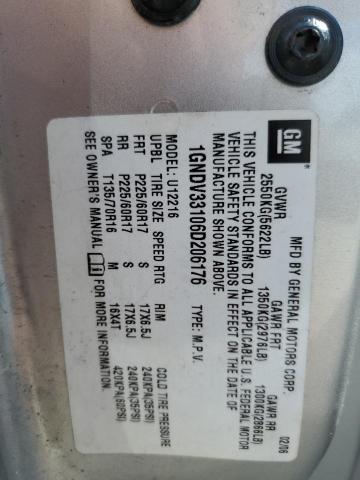 Photo 10 from auction – 2006 CHEVROLET UPLANDER L with VIN 1GNDV33106D206176