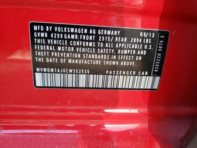 Photo 10 from auction – 2012 VOLKSWAGEN GOLF with VIN WVWDM7AJ0CW352535