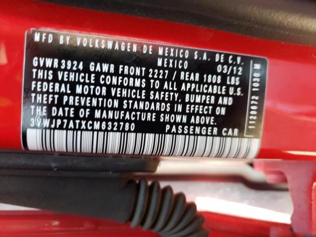 Photo 10 from auction – 2012 VOLKSWAGEN BEETLE with VIN 3VWJP7ATXCM632780