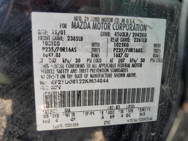 Photo 10 from auction – 2002 MAZDA TRIBUTE with VIN 4F2YU08122KM34044