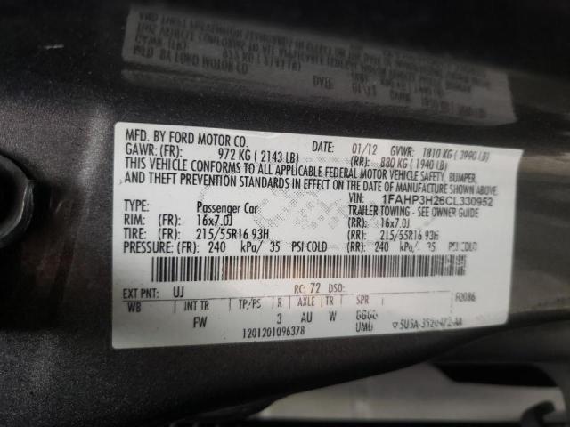 Photo 10 from auction – 2012 FORD FOCUS SEL with VIN 1FAHP3H26CL330952