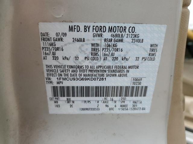 Photo 10 from auction – 2009 FORD ESCAPE XLT with VIN 1FMCU93G69KD07281