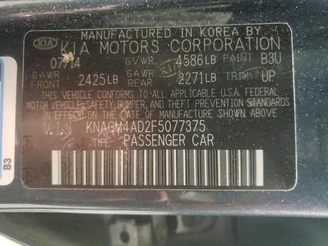 Photo 10 from auction – 2015 KIA OPTIMA HYB with VIN KNAGM4AD2F5077375