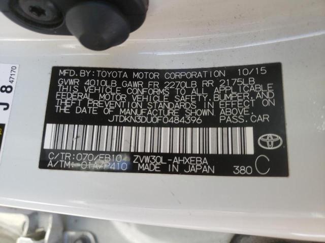 Photo 10 from auction – 2015 TOYOTA PRIUS with VIN JTDKN3DU0F0484396