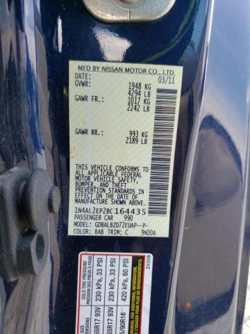 Photo 10 from auction – 2011 NISSAN ALTIMA S with VIN 1N4AL2EP2BC164435