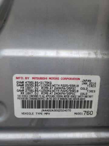 Photo 10 from auction – 2016 MITSUBISHI OUTLANDER with VIN JA4AD2A30GZ024070