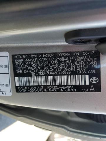 Zdjęcie 10 z aukcji – 2003 TOYOTA CAMRY z VIN JTDBF30K430149588