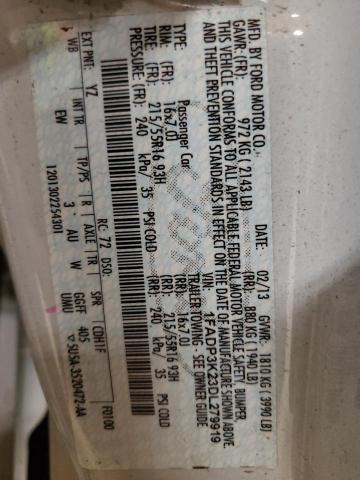 Photo 10 from auction – 2013 FORD FOCUS SE with VIN 1FADP3K23DL279919