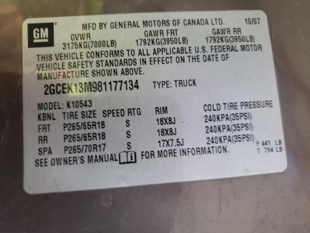 Photo 10 from auction – 2008 CHEVROLET SILVERADO with VIN 2GCEK13M981177134