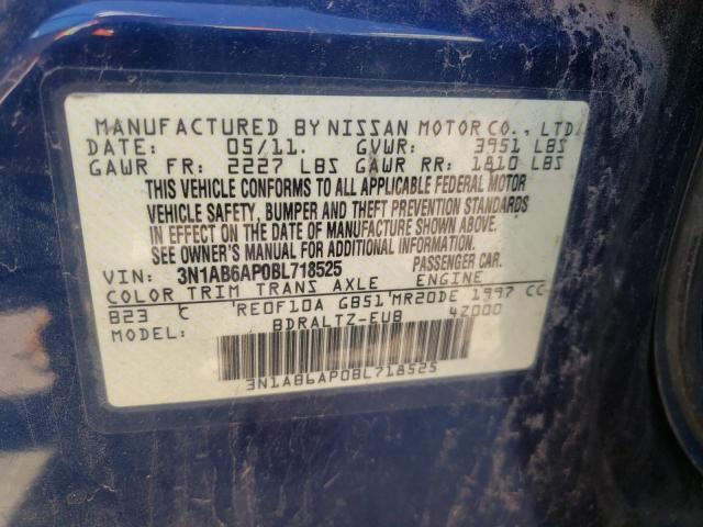 Photo 10 from auction – 2011 NISSAN SENTRA 2.0 with VIN 3N1AB6AP0BL718525