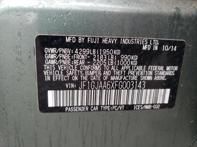 Photo 10 from auction – 2015 SUBARU IMPREZA with VIN JF1GJAA6XFG003143
